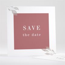 Save the Date mariage Élégance Rose personnalisable - Couleur Rouge/Rose et Beige, Blanc et Gris - 13,5 x 13,5 cm - Monfairepart