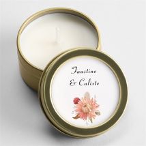 Bougie mariage En délicatesse personnalisable - 5 cm et 2,5 cm de hauteur - Monfairepart