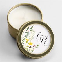 Bougie mariage Fleurs des Champs personnalisable - 5 cm et 2,5 cm de hauteur - Monfairepart