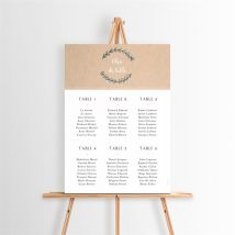Plan de table mariage Avec programme personnalisable - 29,7 x 42 cm - Monfairepart