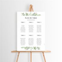 Plan de table mariage Feuillage d'été personnalisable - 29,7 x 42 cm - Monfairepart