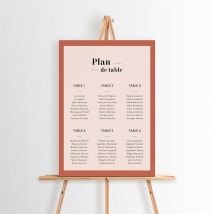 Plan de table mariage En Terracotta personnalisable - 29,7 x 42 cm - Monfairepart