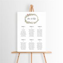 Plan de table mariage Gravure Champêtre personnalisable - 29,7 x 42 cm - Monfairepart