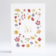 Faire-part naissance Harmonie d'Automne personnalisable - Couleur Rouge et Jaune/Doré - 14,5 x 21 cm - Monfairepart