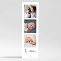 Faire-part naissance Petit Coeur Marque-page personnalisable - Couleur Blanc - 5,3 x 19,4 cm - Monfairepart