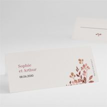 Marque-place mariage Rose gold personnalisable - Couleur Rouge/Rose et Beige et Marron - 9,5 x 4,2 cm - Monfairepart