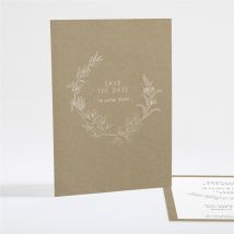 Save the Date mariage Festivités personnalisable - Couleur Marron et Blanc/Kraft - 10,5 x 14,5 cm - Monfairepart