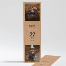 Faire-part communion Tout un symbole Marque-page personnalisable - Couleur Beige et Marron/Kraft - 5,3 x 19,4 cm - Monfairepart