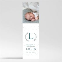 Signet baptême Initiale argentée Magnet personnalisable - Couleur Blanc - 5,4 x 19,4 cm - Monfairepart
