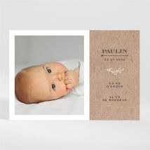 Faire-part naissance Kraft & Co magnet personnalisable - Couleur Marron/Kraft - 13,8 x 9,5 cm - Monfairepart