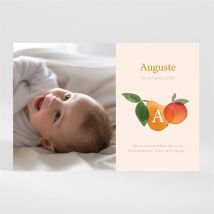 Faire-part naissance Cocktail fruité magnet personnalisable - Couleur Rouge/Vert, Jaune et Orange, Beige et Blanc - 13,8 x 9,5 cm - Monfairepart