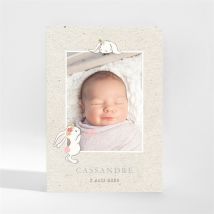 Faire-part naissance Le petit messager magnet personnalisable - Couleur Beige/Kraft - 9,5 x 13,8 cm - Monfairepart