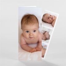 Faire-part naissance Ma présentation photomaton personnalisable - 21 cm x 9 cm fermé - Monfairepart