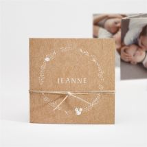 Faire-part naissance Faire-part Enveloppe accordéon personnalisable - Couleur Beige et Marron/Kraft - 10 x 10 cm - Monfairepart