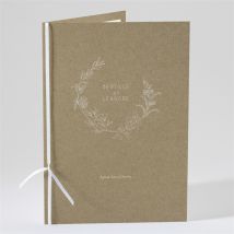 Livret de messe mariage Festivités personnalisable - Couleur Kraft - 15,2 x 21,5 cm - Monfairepart
