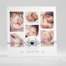 Faire-part naissance Le voici ! Ensemencé personnalisable - Couleur Blanc - 13,5 x 13,5 cm - Monfairepart