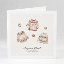 Carte de voeux Gros Pulls et Confidences 2023 - Beige - Monfairepart