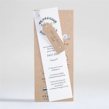 Faire-part mariage Avec programme superposition personnalisable - Couleur Marron/Kraft - 21 x 9 cm (une fois assemblé) - Monfairepart