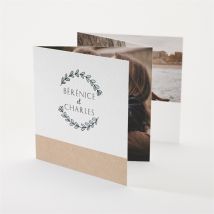 Faire-part mariage Avec programme à gratter personnalisable - Couleur Kraft - 10 x 10 cm - Monfairepart
