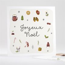 Carte de voeux Bien au Chaud 2023 - Beige/Blanc - Monfairepart