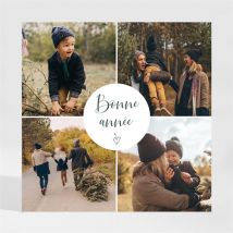 Carte de voeux Moments de Vie 2023 - Vert/Blanc - Monfairepart