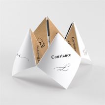 Faire-part mariage Photomaton origami personnalisable - Couleur Kraft - 20,9 x 20,9 cm - Monfairepart