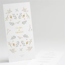 Menu mariage Céleste personnalisable - Couleur Jaune, Blanc et Gris - 10 x 21 cm - Monfairepart
