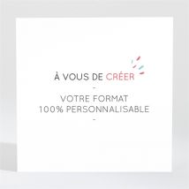 Faire-part mariage Magnet carré personnalisable - Couleur Blanc - 9,5 x 9,5 cm - Monfairepart