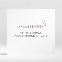 Faire-part mariage Carré à personnaliser personnalisable - Couleur Blanc - 15 x 14 cm - Monfairepart