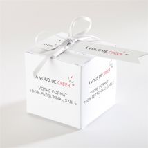 Boîte de dragées mariage Vierge cube 4,5 cm personnalisable - 4,5 cm - Monfairepart