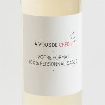 Etiquette de bouteille naissance Accordéon 100% à inventer ! personnalisable - Couleur Blanc - 9,5 x 9,5 cm - Monfairepart