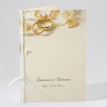 Livret de messe mariage Alliances fond crème personnalisable - 15,2 x 21,5 cm - Monfairepart