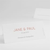 Marque-place mariage Son Eclat personnalisable - Couleur Rose/Orange, Blanc et Gris - 9,5 x 4,2 cm - Monfairepart