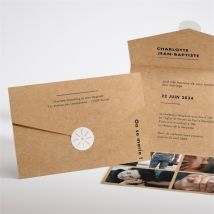Faire-part mariage So kraft enveloppe personnalisable - Couleur Beige et Marron/Kraft - 11,8 x 17,4 cm - Monfairepart