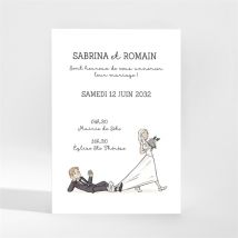 Faire-part mariage Mariage original Magnet personnalisable - Couleur Noir et Blanc - 13,8 x 9,5 cm - Monfairepart
