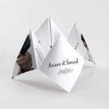 Faire-part mariage Guinguette cocotte personnalisable - Couleur Blanc - 20,9 x 20,9 cm - Monfairepart