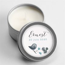 Bougie naissance Dans sa couronne - Argent personnalisable - 5 cm et 2,5 cm de hauteur - Monfairepart