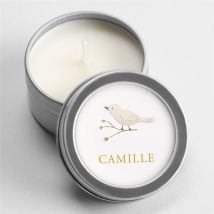 Bougie naissance Célébration - Argent personnalisable - 5 cm et 2,5 cm de hauteur - Monfairepart