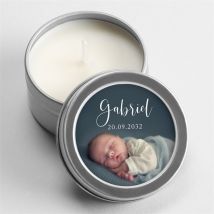 Bougie naissance Notre Bijou - Argent personnalisable - 5 cm, 2,5 cm de hauteur - Monfairepart