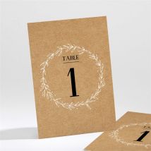 Numéro de table mariage Kraft champêtre personnalisable - 9,5 x 13,8 cm - Monfairepart