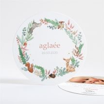Faire-part naissance Jolie Pampa dorure personnalisable - Couleur Vert/Doré - 13,5 cm - Monfairepart