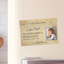 Faire-part de baptême Télégramme Baptême personnalisable - Couleur Marron/Kraft - 13,8 x 9,5 cm - Monfairepart