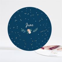 Faire-part naissance Belle Photo Dorure personnalisable - Couleur Bleu et Doré - 13,5 cm - Monfairepart