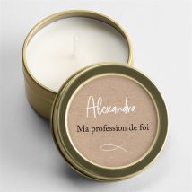 Bougie profession de foi Entre Nous tous or