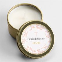 Bougie profession de foi Toile de Jouy