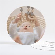 Faire-part naissance Be Happy dorure personnalisable - Couleur Doré - 13,5 cm - Monfairepart