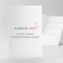 Faire-part mariage vierge personnalisable - Couleur Blanc - 17cm x 11,4cm fermé - Monfairepart