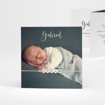 Faire-part naissance Notre Bijou triptyque personnalisable - Couleur Noir et Blanc - 10 x 10 cm - Monfairepart