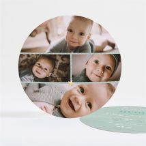 Faire-part naissance Le lien dorure personnalisable - Couleur Vert/Doré - 13,5 cm - Monfairepart