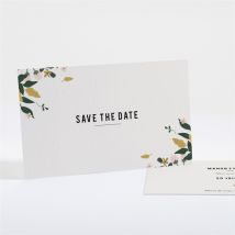 Save the Date mariage Vintage Champetre personnalisable - Couleur Vert/Jaune, Beige et Marron - 13,5 x 8,5 cm - Monfairepart
